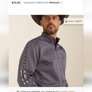 Ariat Men's Charcoal Button Down Shirt